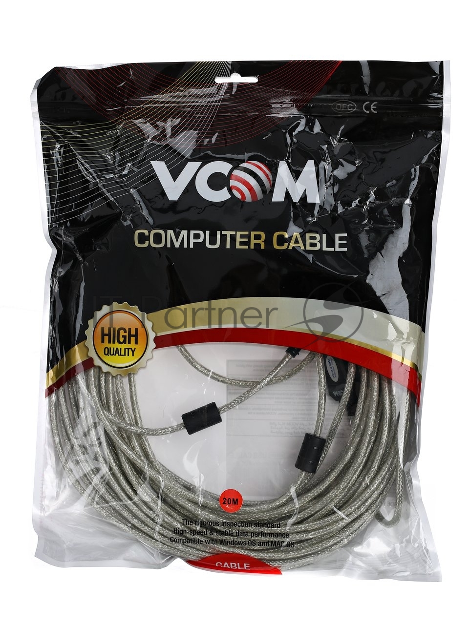 Кабель-адаптер VCOM VUS7049-20M USB2.0-repeater, удлинительный активный <Am-->Af 20м