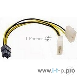 Кабель Gembird Разветвитель питания, 2xMolex->PCI-E 6pin, для подкл. в/к к б/п