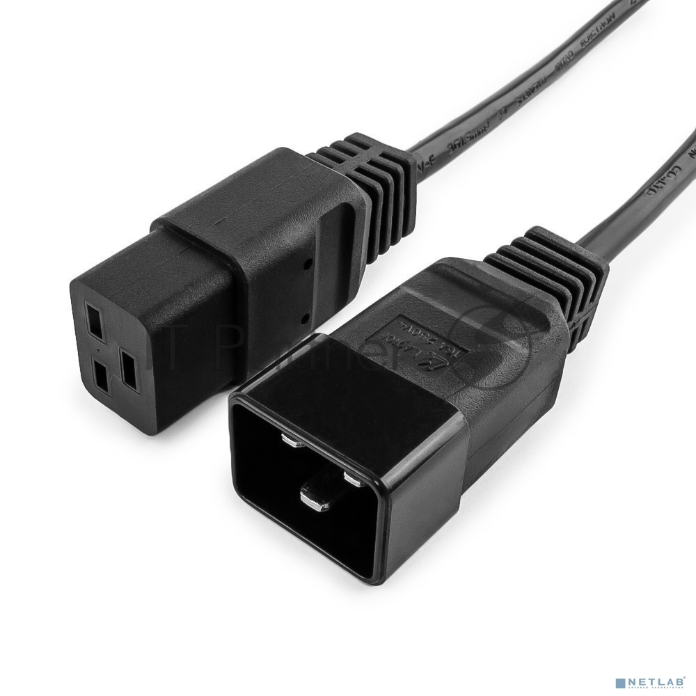 Кабель питания для UPC Gembird/Cablexpert, 1.5м, С19 - C20, 16А, черный, с заземлением