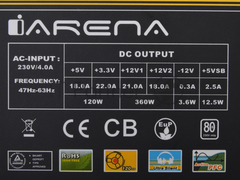 Блок питания Chieftec GPA-450S8 OEM, 450Вт, 80 PLUS, 120мм, серый
