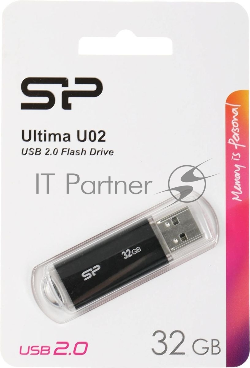 Флешка USB 32Gb Silicon Power Ultima U02 (SP032GbUF2U02V1K), USB 2.0, черный