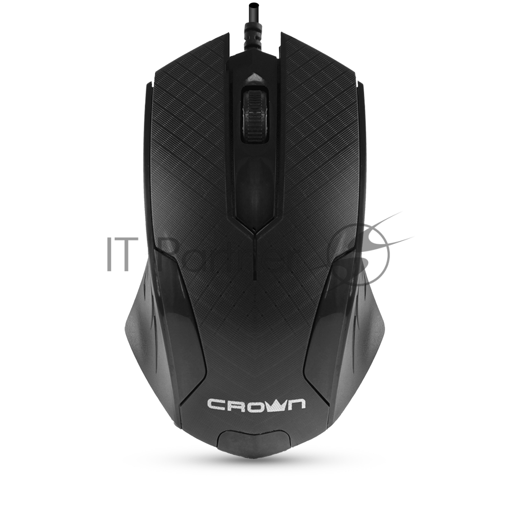 Мышь проводная Crown CMM-100 черный, 1000 dpi, USB, кнопки - 3