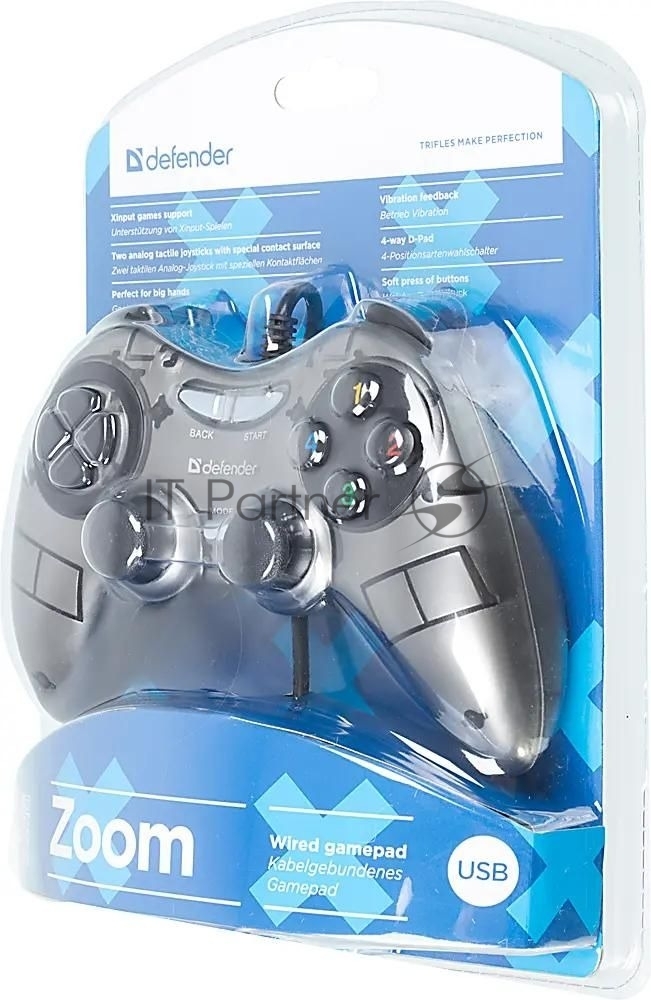 Геймпад Defender Zoom USB Xinput, 10 кнопок, 2 стика