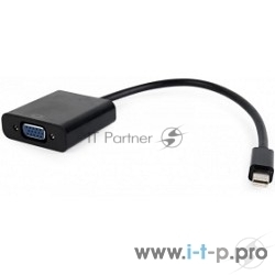 Переходник miniDisplayPort - VGA, Cablexpert A-mDPM-VGAF-02, 20M/15F, длина 15 см, черный, пакет