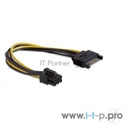 Разветвитель питания Cablexpert CC-PSU-SATA, SATA->PCI-Express 6pin, для подключения в/к PCI-Е (6pin) к б/п ATX