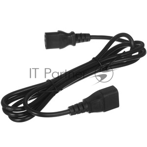 Шнур PowerCube ПВС-АП 3x0,75 C13С14-250-10-1,8, черный, 1,8 м, C13-C14, 3x0.75, 10А, с заземлением,