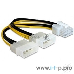 Разветвитель питания Gembird CC-PSU-81, 2хMolex->PCI-Express 8pin, для подключения в/к PCI-Е (8pin) к б/п ATX