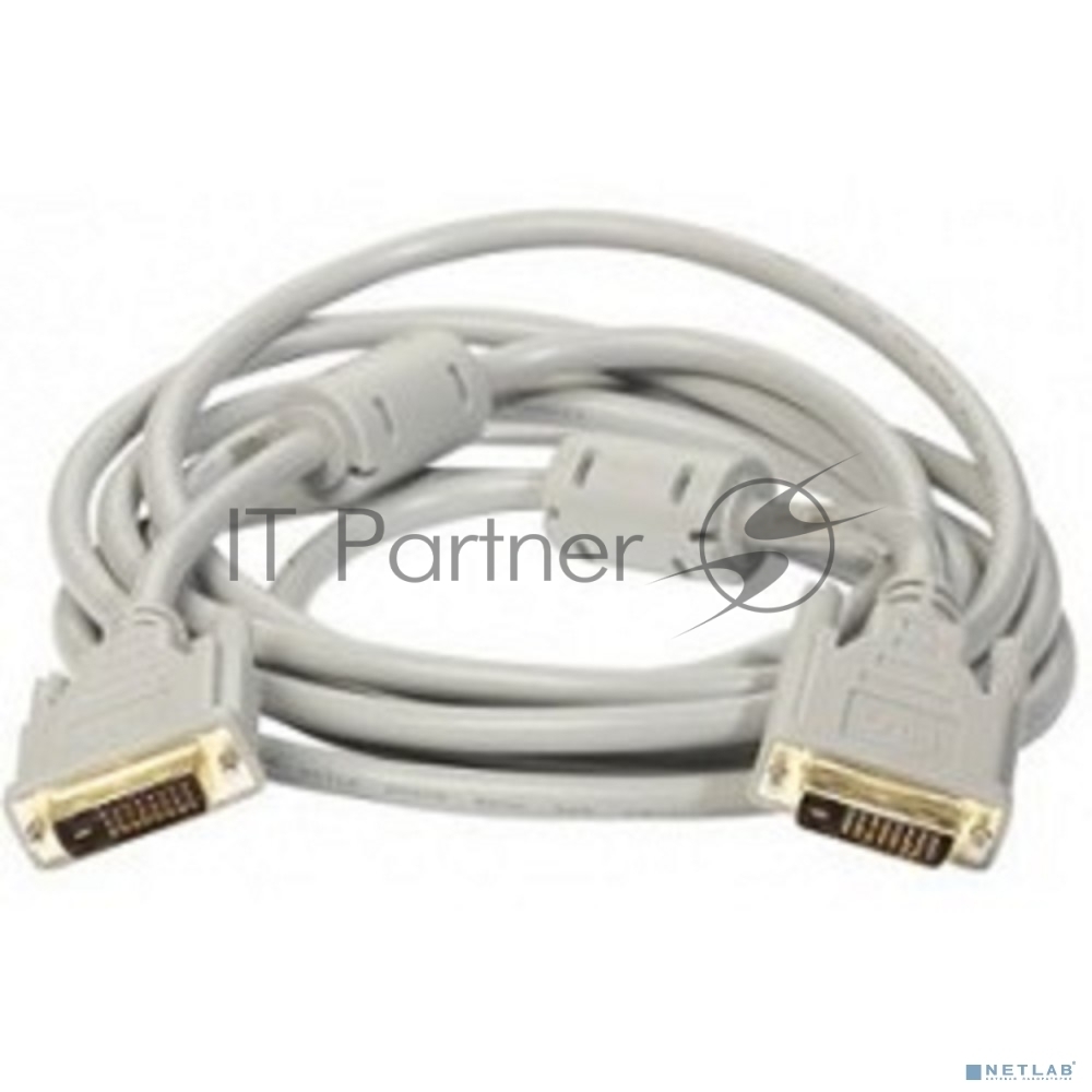 Кабель DVI dual link (25M-25M) 1.8м ExeGate, 2 фильтра, позолоченные контакты