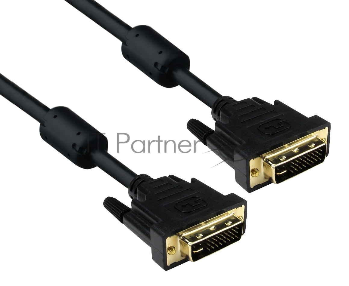 Кабель ExeGate EX191095RUS DVI dual link (25M-25M) 3м ExeGate, 2 фильтра, позолоченные контакты