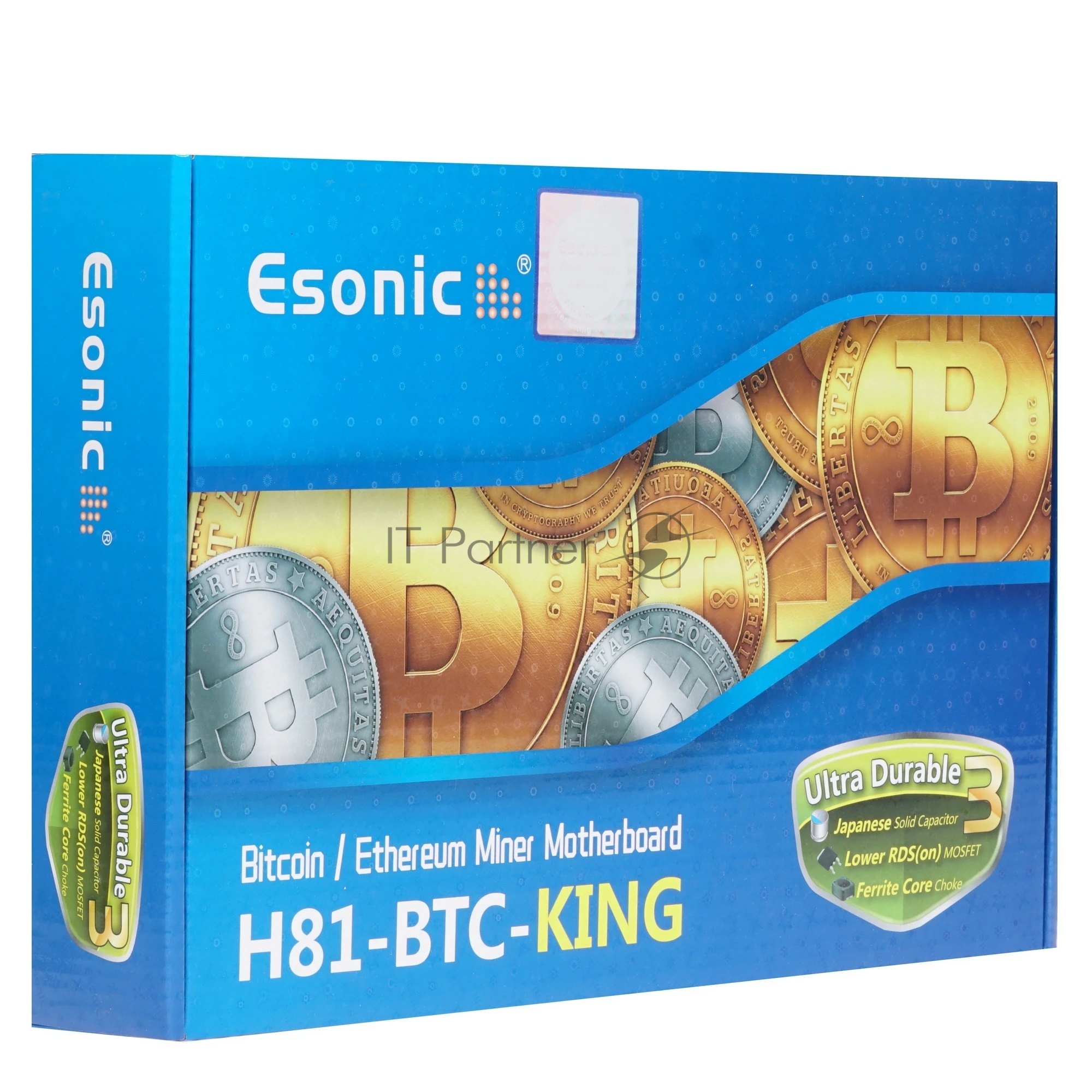 Материнская плата Esonic H81-BTC-KING, LGA 1150, Intel H81, 2xDDR3, 4xSATA, 1xPCIe 3.0 x16, 2xPCIe 2.0 x1, 1xVGA, 1xHDMI, 1x1Gb LAN, 2xUSB-A 5Gbps, 2xUSB-A 2.0, 7.1, ATX