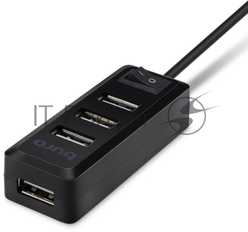 USB-концентратор Buro BU-HUB4-0.5L-U2.0, USB 2.0, USB 4 порта, USB