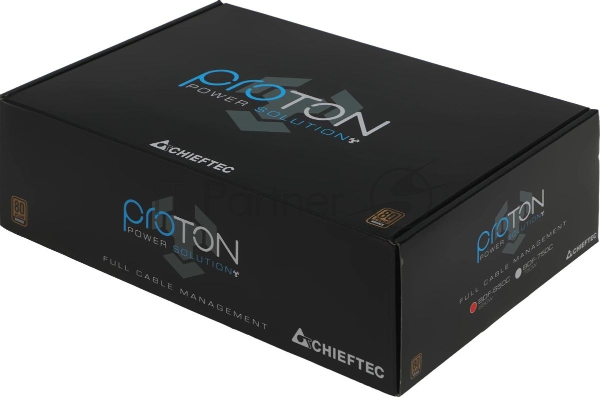 Блок питания Chieftec Proton BDF-650C, 650Вт, 80 PLUS Bronze, 140мм, модульный, черный