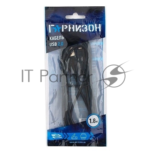 Кабель Гарнизон Кабель USB 2.0, AM/BM, 1.8м, пакет (GCC-USB2-AMBM-1.8M)