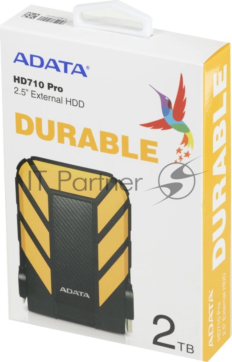 Внешний HDD 2.5" ADATA HD710P, 2TB, USB 3.2 Gen 1 Type-A, 5400 rpm, желтый