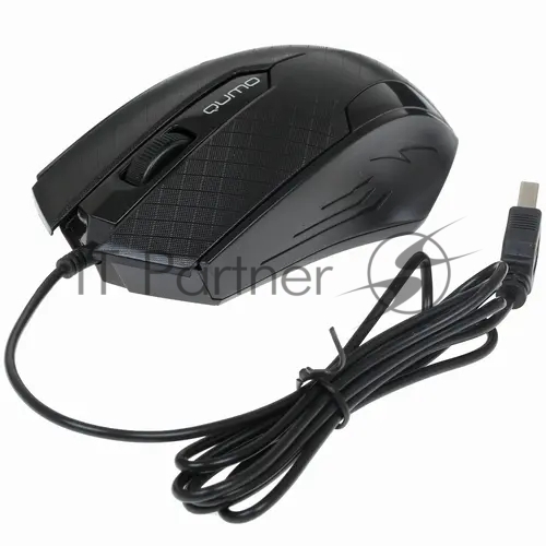 Мышь проводная Qumo Office M14 черный, 1000 dpi, USB, кнопки - 3