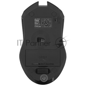 Мышь беспроводная Qumo Fractal M25 черный, 1600 dpi, радиоканал, USB, кнопки - 4