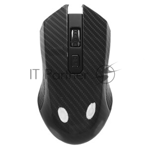 Мышь беспроводная Qumo Kevlar M26 черный, 1600 dpi, радиоканал, USB, кнопки - 4
