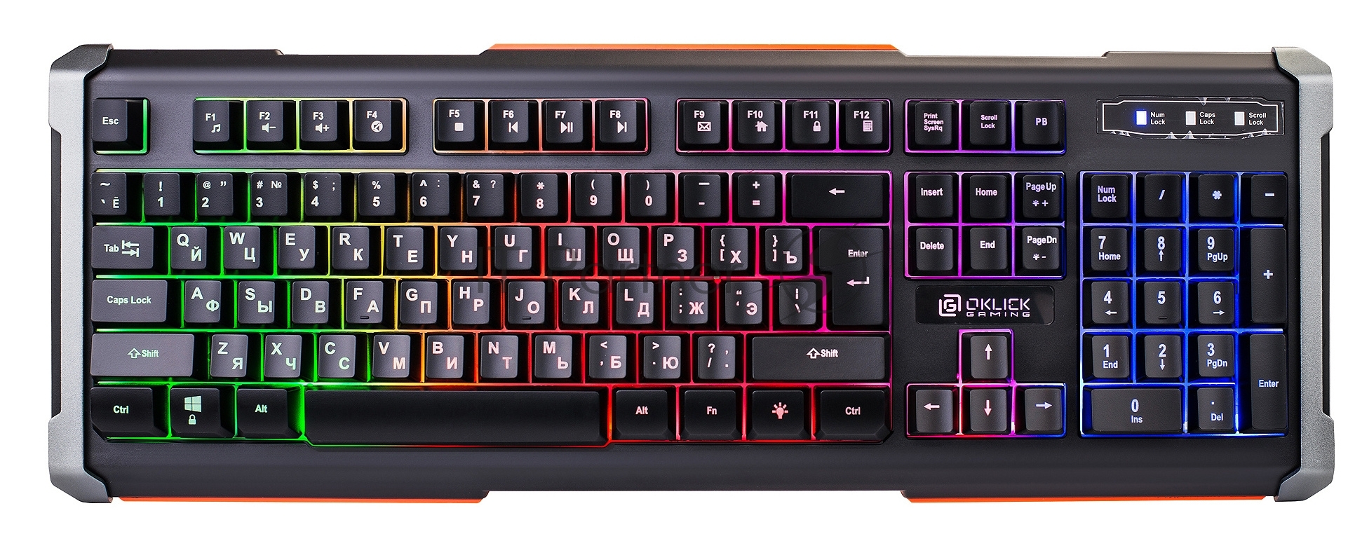 Клавиатура Oklick 717G Black Death проводная, USB Type-A, чёрный/серый