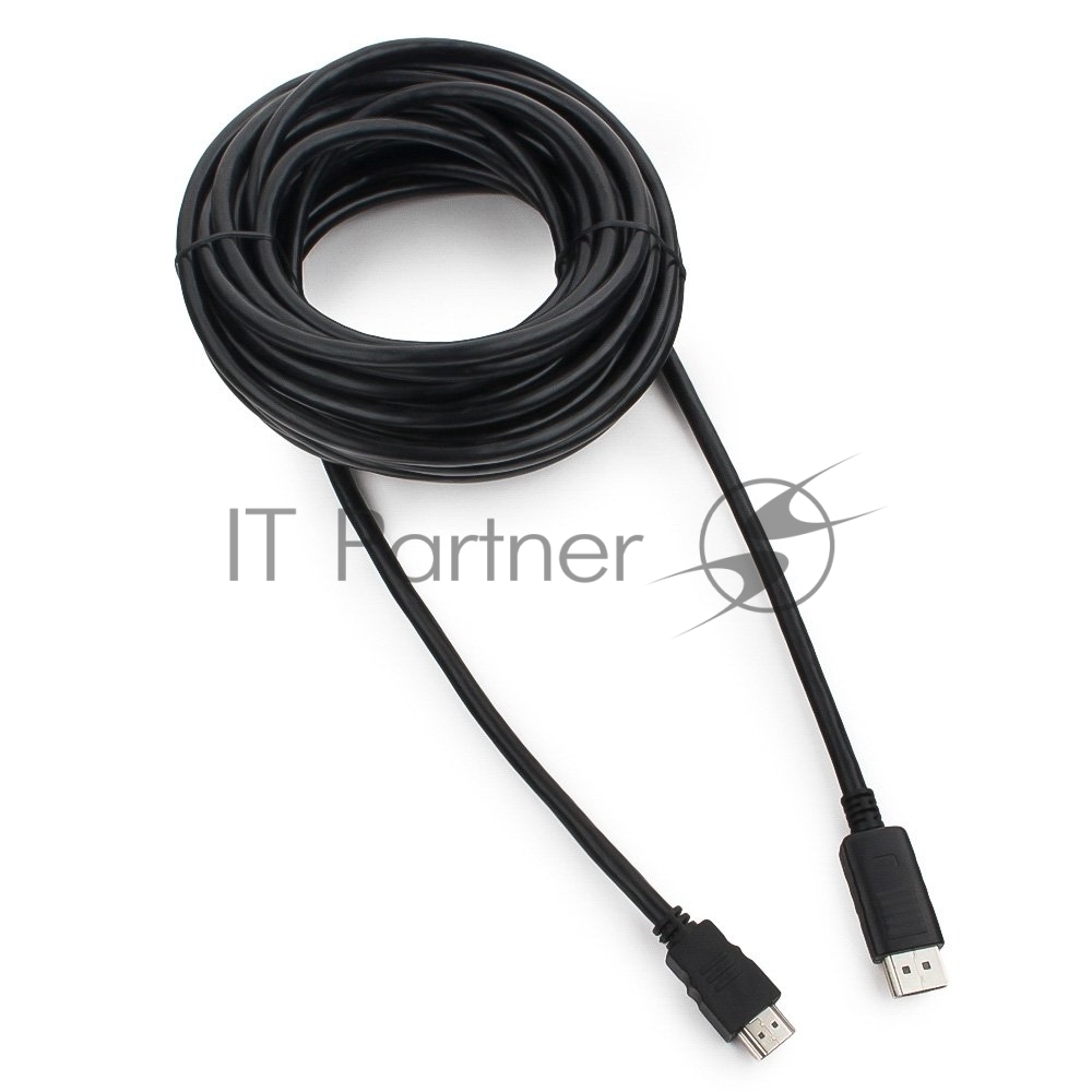Кабель Cablexpert DisplayPort->HDMI, 10м, 20M/19M, черный, экран, пакет