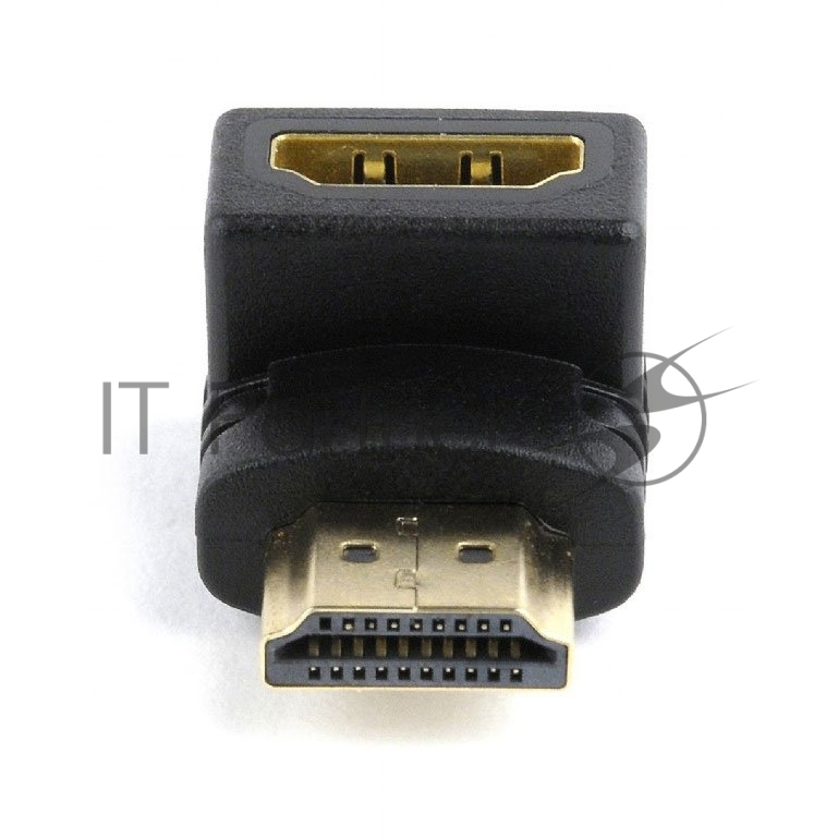 Переходник Cablexpert HDMI-HDMI 19F/19M, угловойсоединитель 90 градусов, золотые разъемы (A-HDMI90-FML)