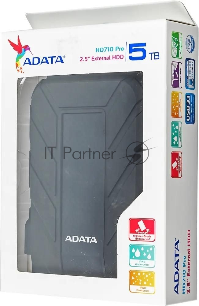 Внешний HDD 2.5" ADATA HD710P, 5TB, USB 3.2 Gen 1 Type-A, 5400 rpm, черный