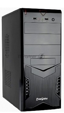 Компьютерный корпус Miditower ExeGate CP-601 Black, ATX, (CP450W, 80мм), 2хUSB, Audio