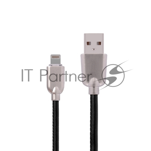 Кабель USB ACD-Allure Lightning - USB-A Кожа, 1м, черный