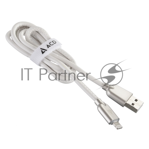 Кабель USB ACD-Allure Lightning - USB-A Кожа, 1м, белый