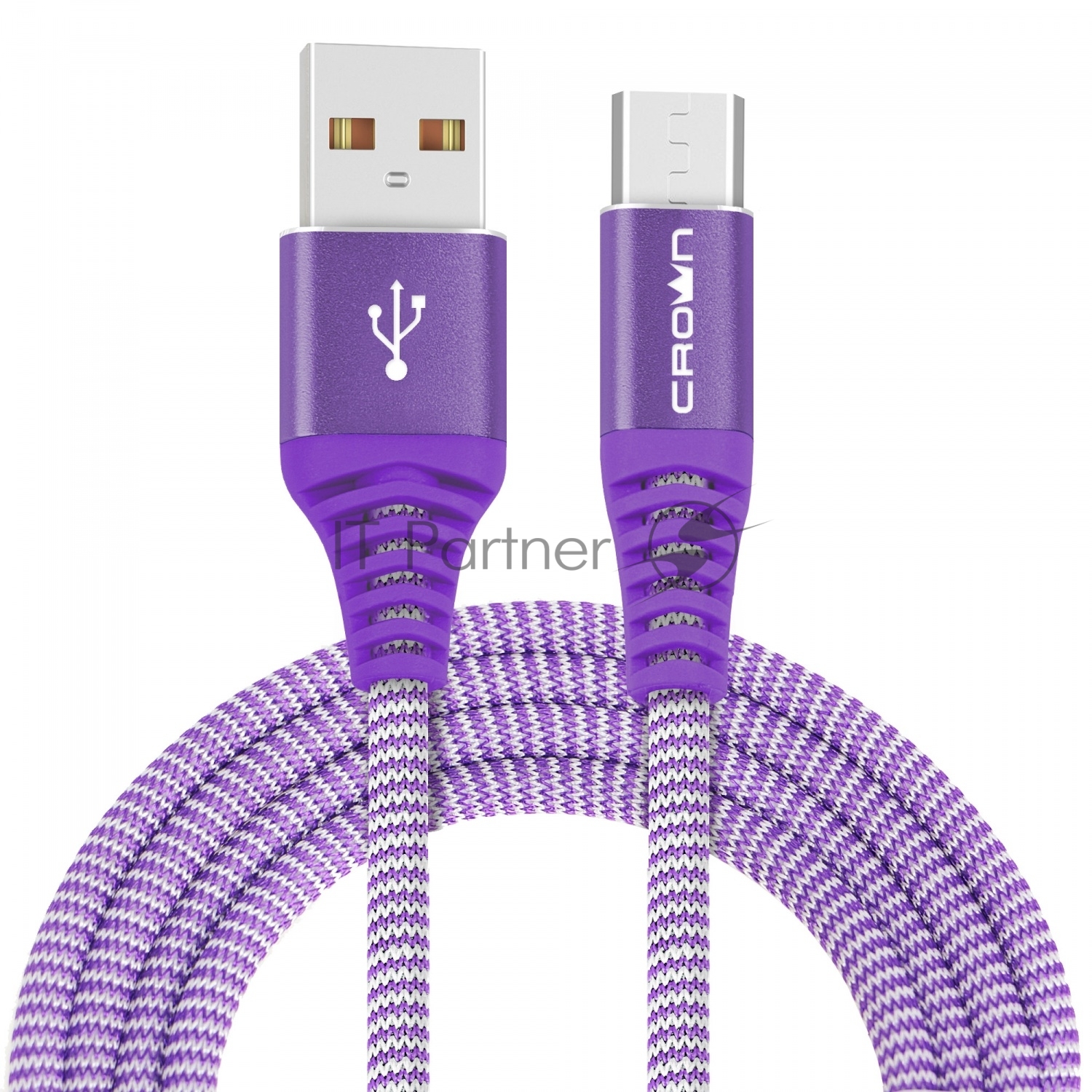 Кабель Crown USB - microUSB CMCU-3102M violet