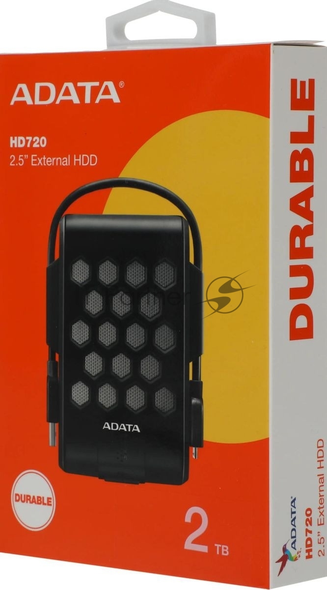 Внешний HDD ADATA HD720, 2Tb 2,5", USB 3.1, прорезиненный, черный