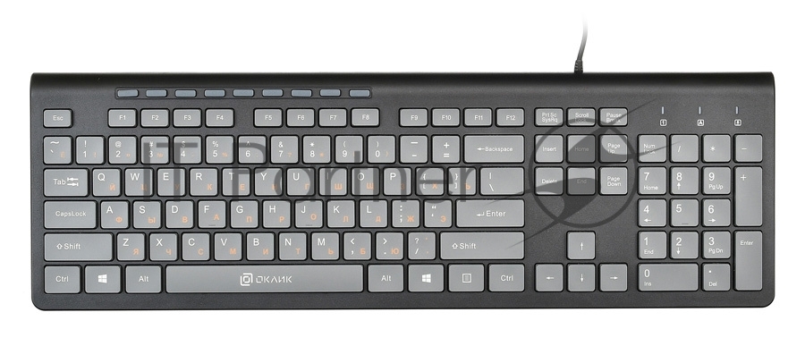 Клавиатура Oklick 480M проводная, USB, черный/серый