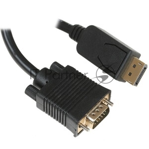 Кабель DisplayPort->VGA Cablexpert CCP-DPM-VGAM-10, 3м, 20M/15M, черный, экран, пакет
