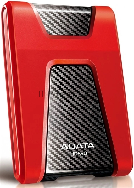 Внешний HDD 2.5" ADATA HD650, 1TB, USB 3.2 Gen 1 Type-A, 5400 rpm, красный