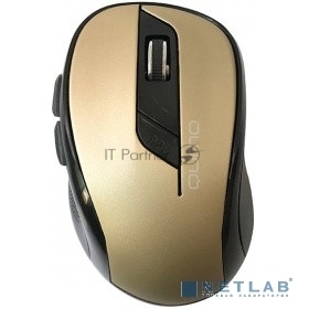 Мышь беспроводная Qumo Office Line M64 золотистый, 1600 dpi, радиоканал, USB, кнопки - 6