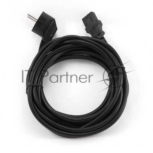 Кабель питания Cablexpert PC-186-VDE-3M, 3м, Schuko- C13, VDE, 10А, Сечение провода: 0,75 мм2, черный, с заземлением