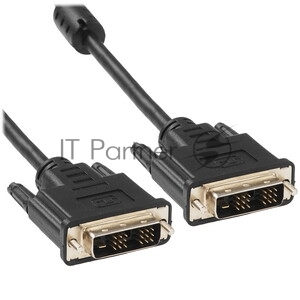 Кабель DVI-D single link Cablexpert CC-DVIL-BK-6, 19M/19M, 1.8м, CCS, черный, экран, феррит.кольца, пакет