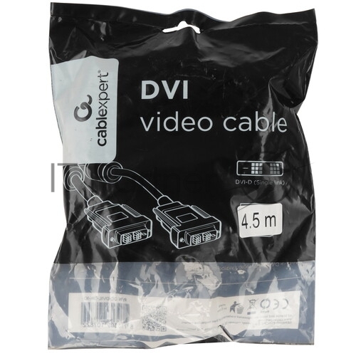 Кабель DVI-D single link Cablexpert CC-DVIL-BK-10, 19M/19M, 3.0м, CCS, черный, экран, феррит.кольца, пакет