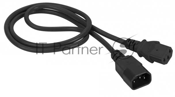 Шнур питания Lanmaster C13-C14, 3х0.75, 220В, 10А, черный, 0.5 метра