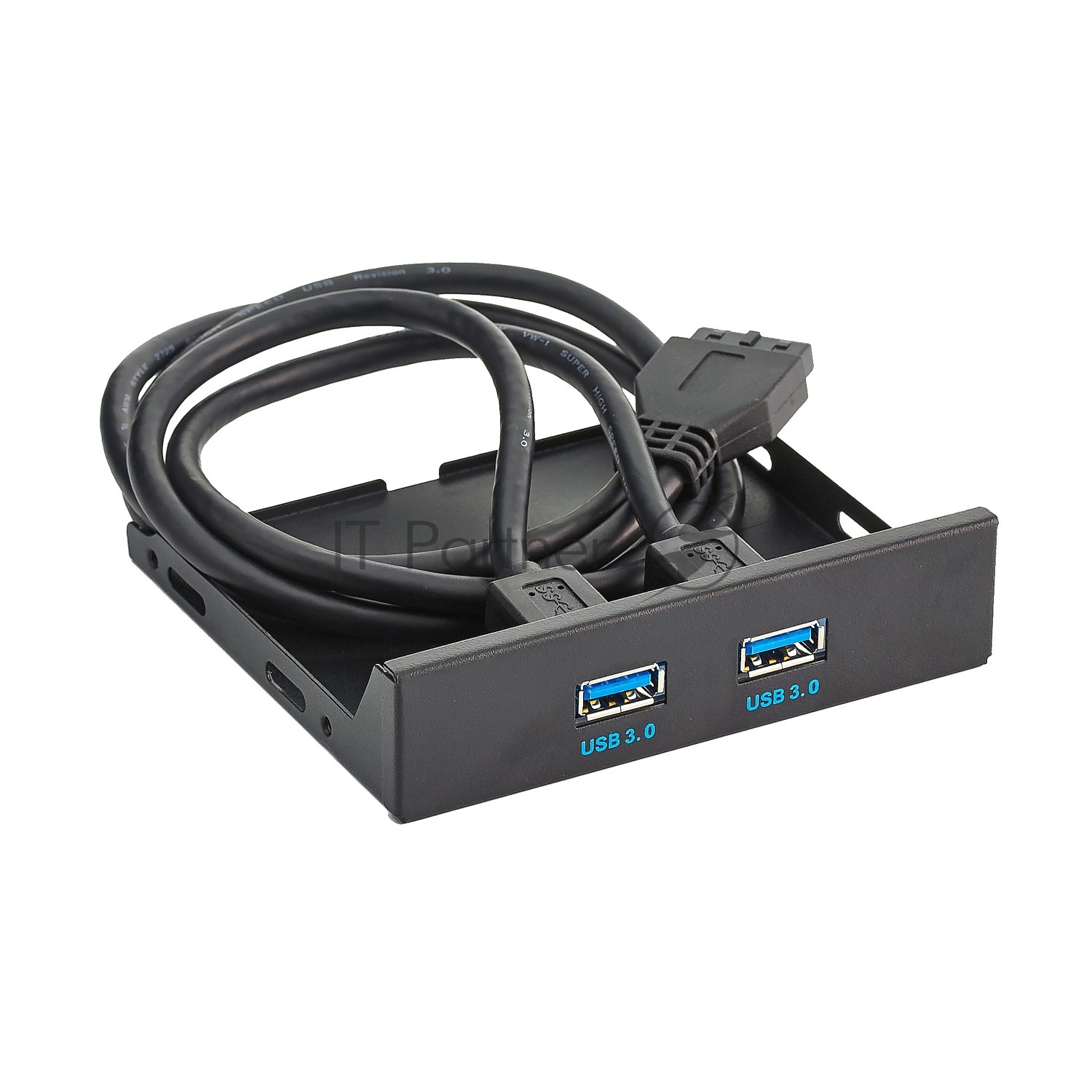 Планка USB на переднюю панель ExeGate U3H-615, 3,5", 2хUSB 3.0, черная, подсоединение к мат. плате