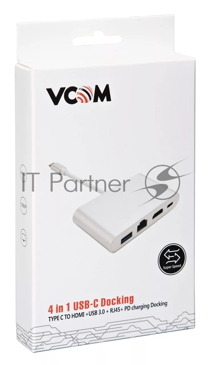 Кабель-адаптер USB3.1 Type-CM-->HDMI+USB3.0+RJ45+PD charging VCOM
