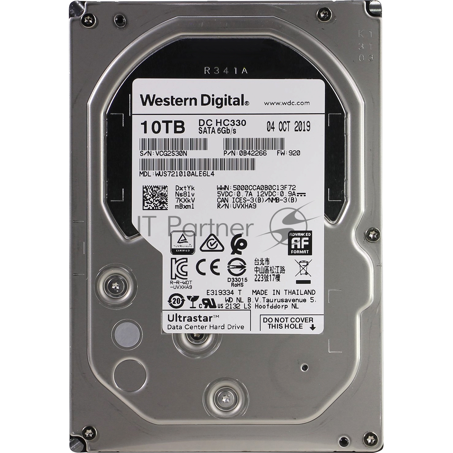 Жесткий диск Western Digital SATA 10Tb 7200RPM 6Gb/S 256MB DC HC330 0B42266