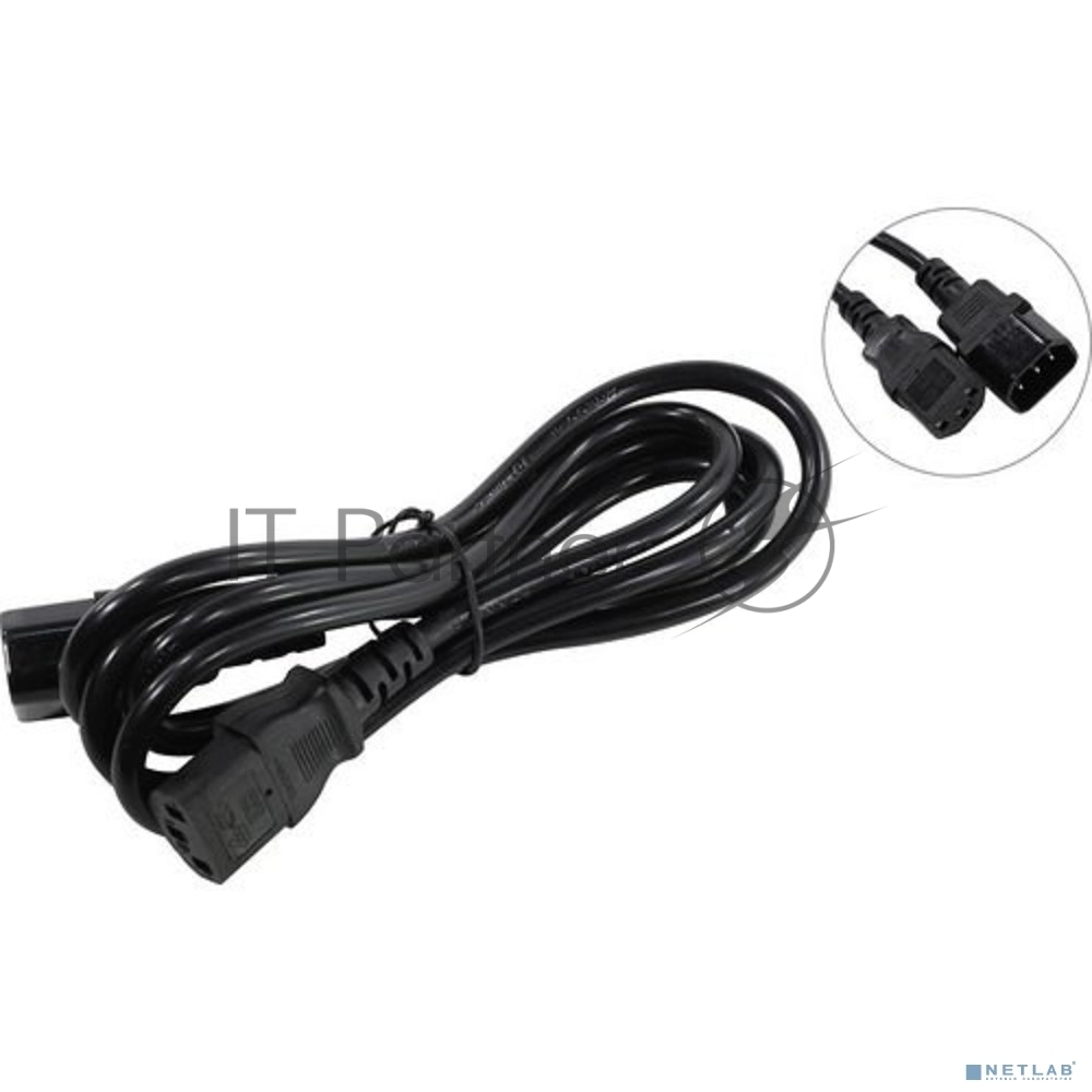 Кабель монитор-компьютер (UPS->уст-во) ExeGate Power EC-1,8P (С13->С14) VDE-250V-3*1,00-CU,10A, 1.8м