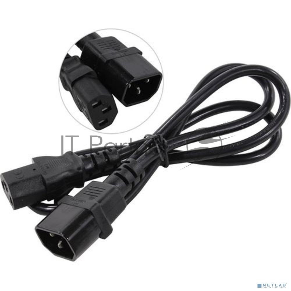 Кабель монитор-компьютер (UPS->уст-во) ExeGate Power EC-1P (С13->С14) VDE-250V-3*0,75-CU, 10A, 1м