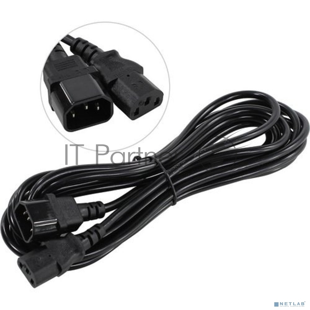 Кабель монитор-компьютер (UPS->уст-во) ExeGate Power EC-5P (С13->С14) VDE-250V-3*1,00-CU, 10A, 5м