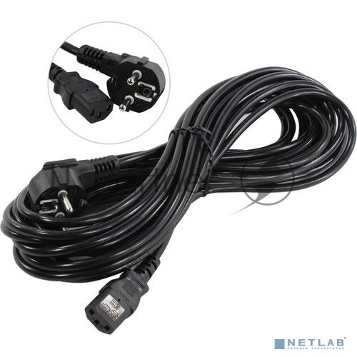 Кабель питания ExeGate Power PC-10P (Евровилка угловая Schuko->С13) VDE-250V-3*0.75-CU, 10A, 10м