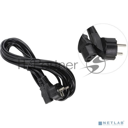 Кабель питания ExeGate Power PC-5P (Евровилка угловая Schuko->С13) VDE-250V-3*0.5-CU, 6A, 5м