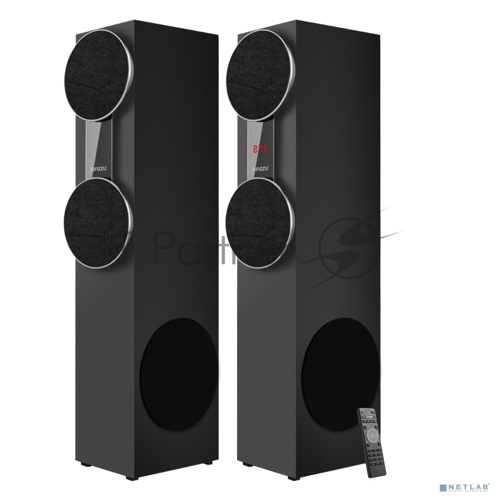 Акустическая система Ginzzu GM-325 2.0 2x60W/BT/USB/SD/FM/AUX/ДУ черный