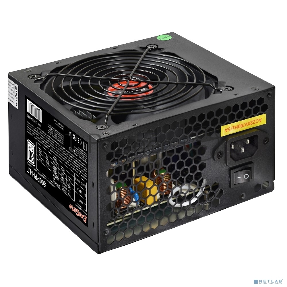 Блок питания. ExeGate. 500PPH-LT-OEM (EX282040RUS-OEM), 500Вт. 80 PLUS, 120мм, черный