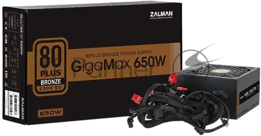 Блок питания Zalman ZM650-GVII Retail, 650Вт, 80 PLUS Bronze, 120мм, черный